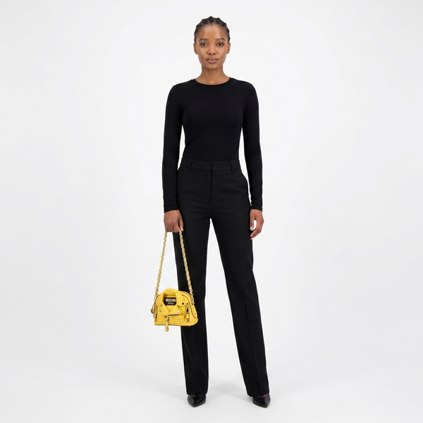 Leather Biker Jacket Mini Bag Yellow