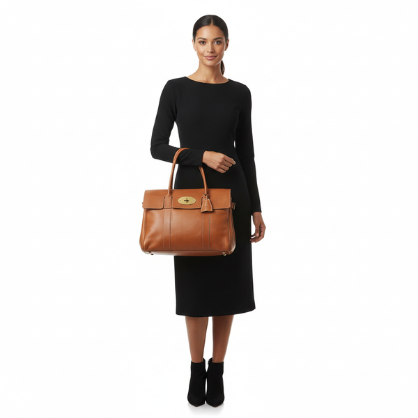 Leather Bayswater Shoulder Bag Brown