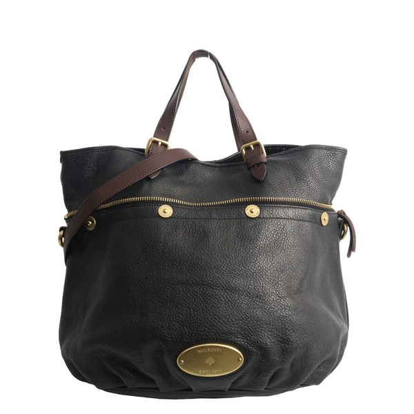 Leather Mitzy Tote Black/Brown