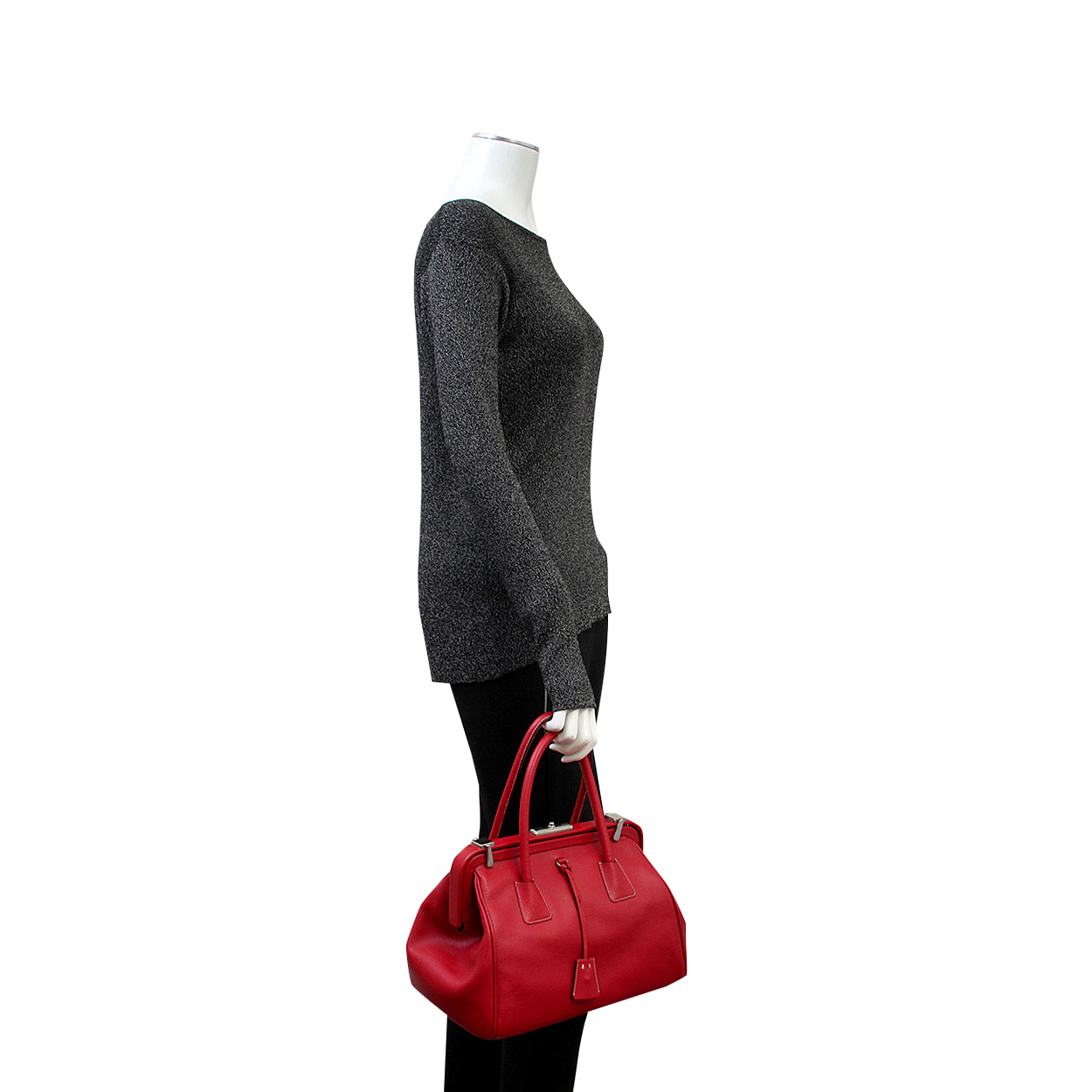 PRADA Leather Doctor Frame Bag Red | Luxity