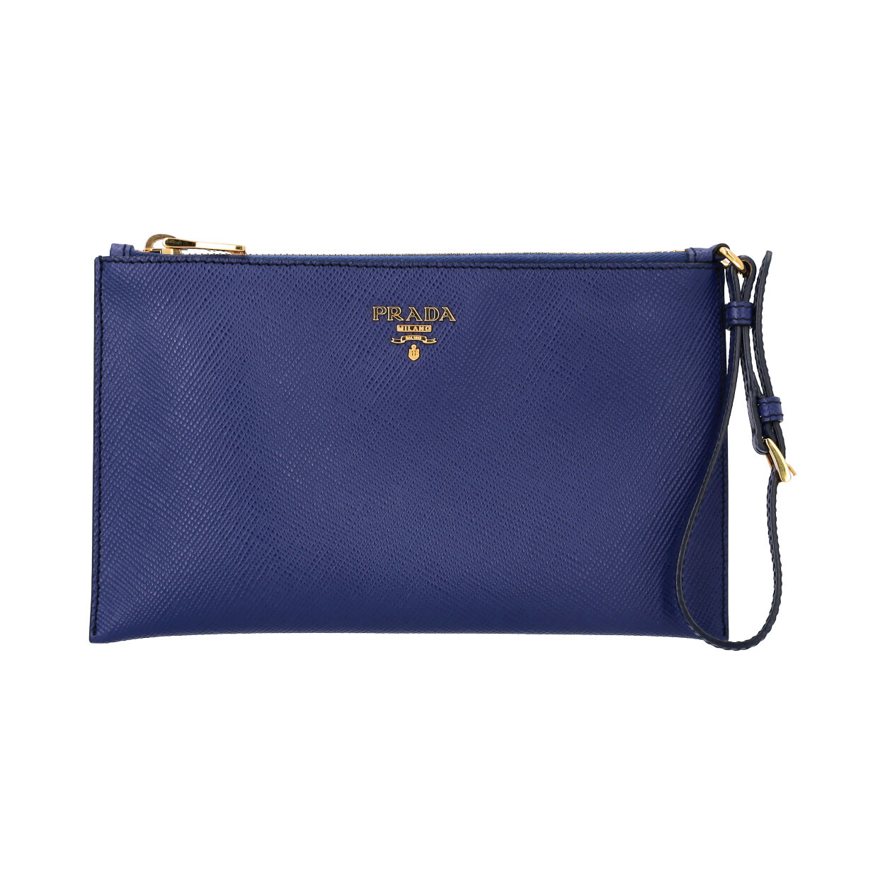 PP-「P」 ppp PRADA Saffiano Pouch Cobalt Blue | Luxity