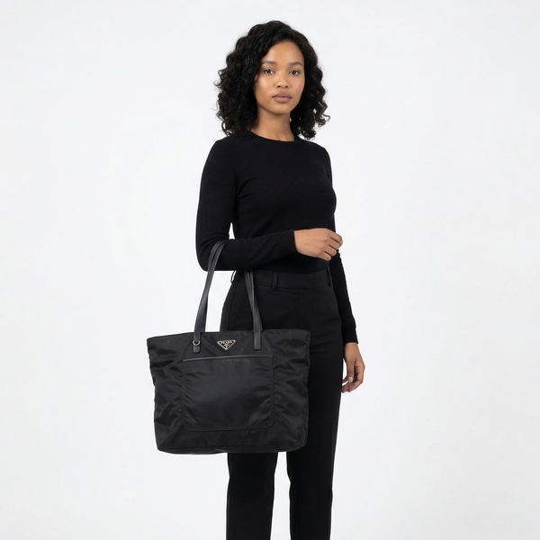 Re-Nylon Tote Black