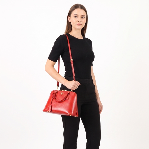Saffiano Small Promenade Bag Red