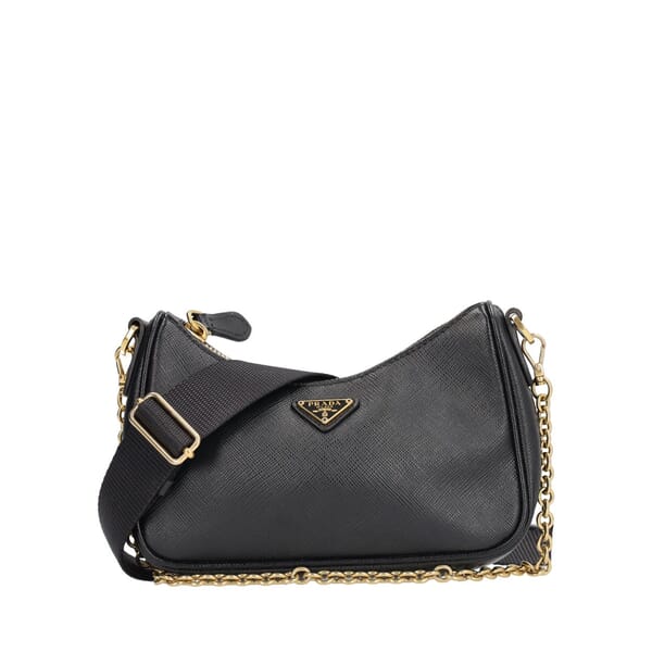 Saffiano Re-Edition Mini Shoulder Bag Black