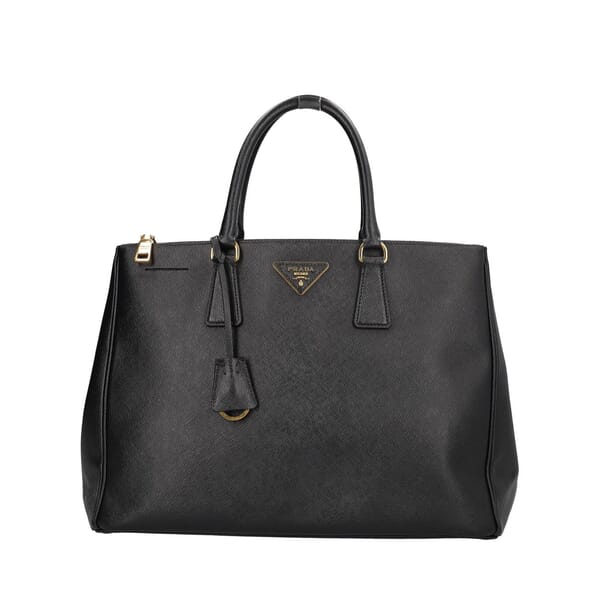 Saffiano Double Zip Large Tote Black
