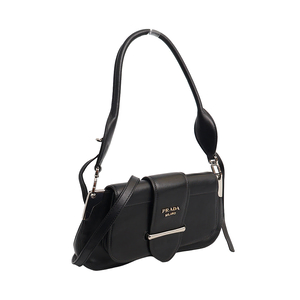 Leather Sidonie Shoulder Bag Black, view 2