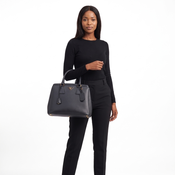 Saffiano Lux Parabole Top Handle Tote Baltico