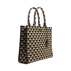 Canvas Triangolo Symbole Large Tote Black/Beige, view 2