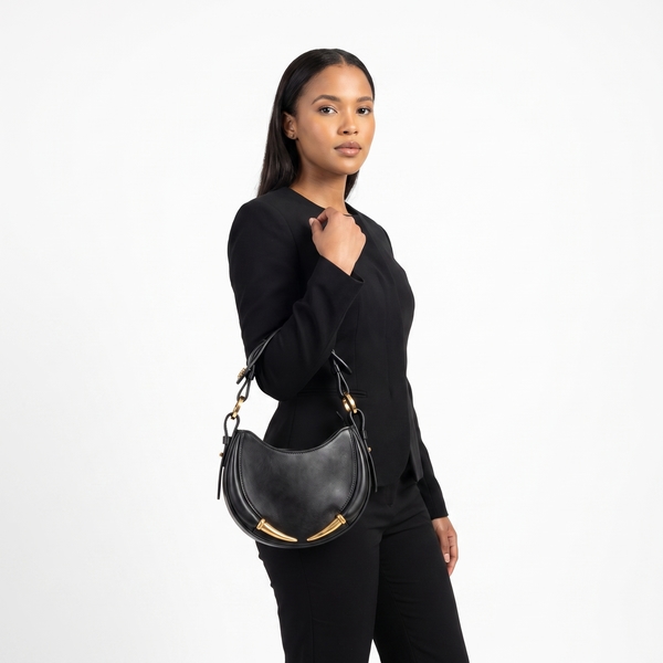 Leather Fang Bag Black