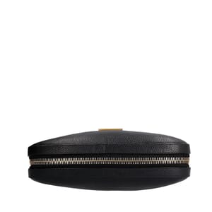 Leather Large Tara Zip Shoulder Bag Black, view 6