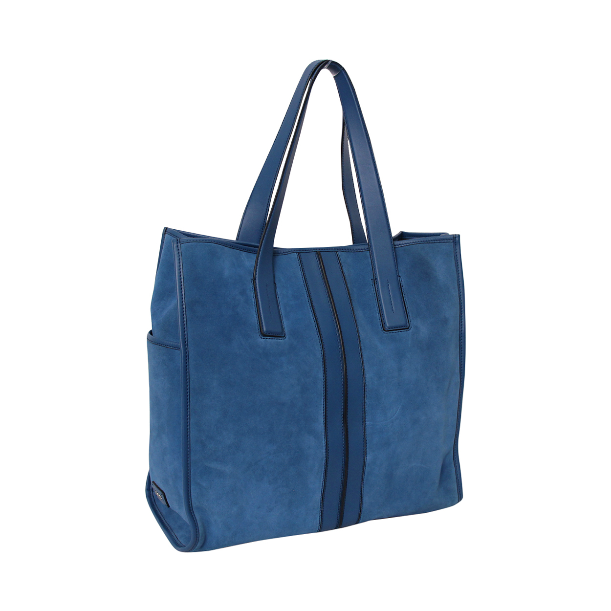 TOD'S Suede/Leather Tote Blue | Luxity