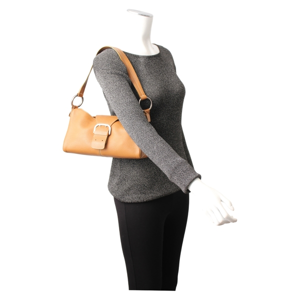 Leather Buckle Shoulder Bag Tan