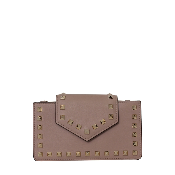 Leather Rockstud Chain Wallet/Phone Case Poudre