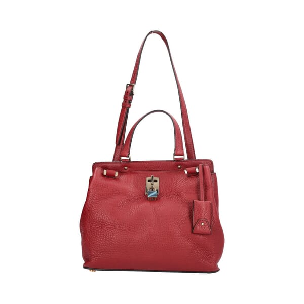 Leather Joylock Medium Tote Burgundy