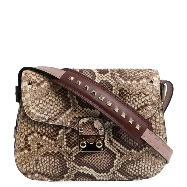 Python Shoulder Bag Beige