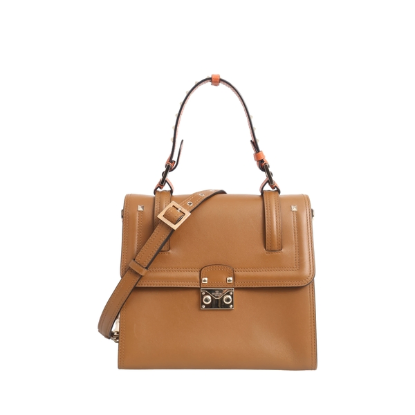 GARAVANI Leather Rockstud Cabana Tote Brown