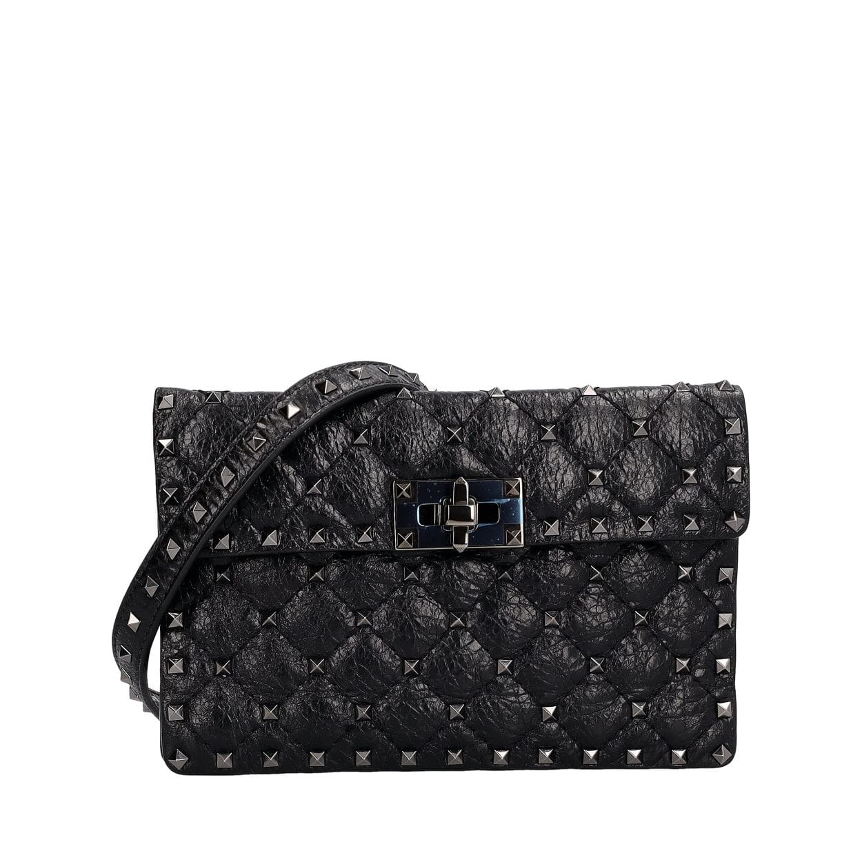 GARAVANI Aged Leather Small Rockstud Shoulder Bag Black