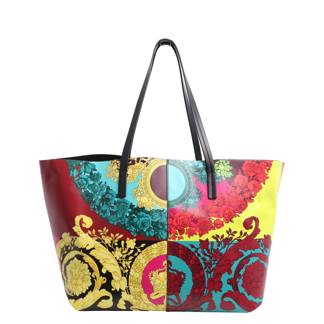 ヴェルサーチ カラフルグラフィック トートバッグ VERSACE Leather Printed Tote Multicolour | Luxity