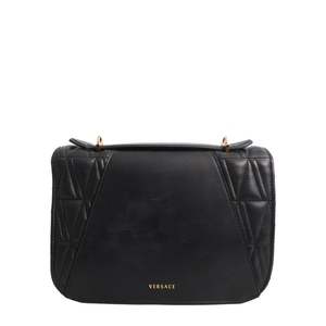 Quilted Leather Virtus Shoulder Bag Black, view 3