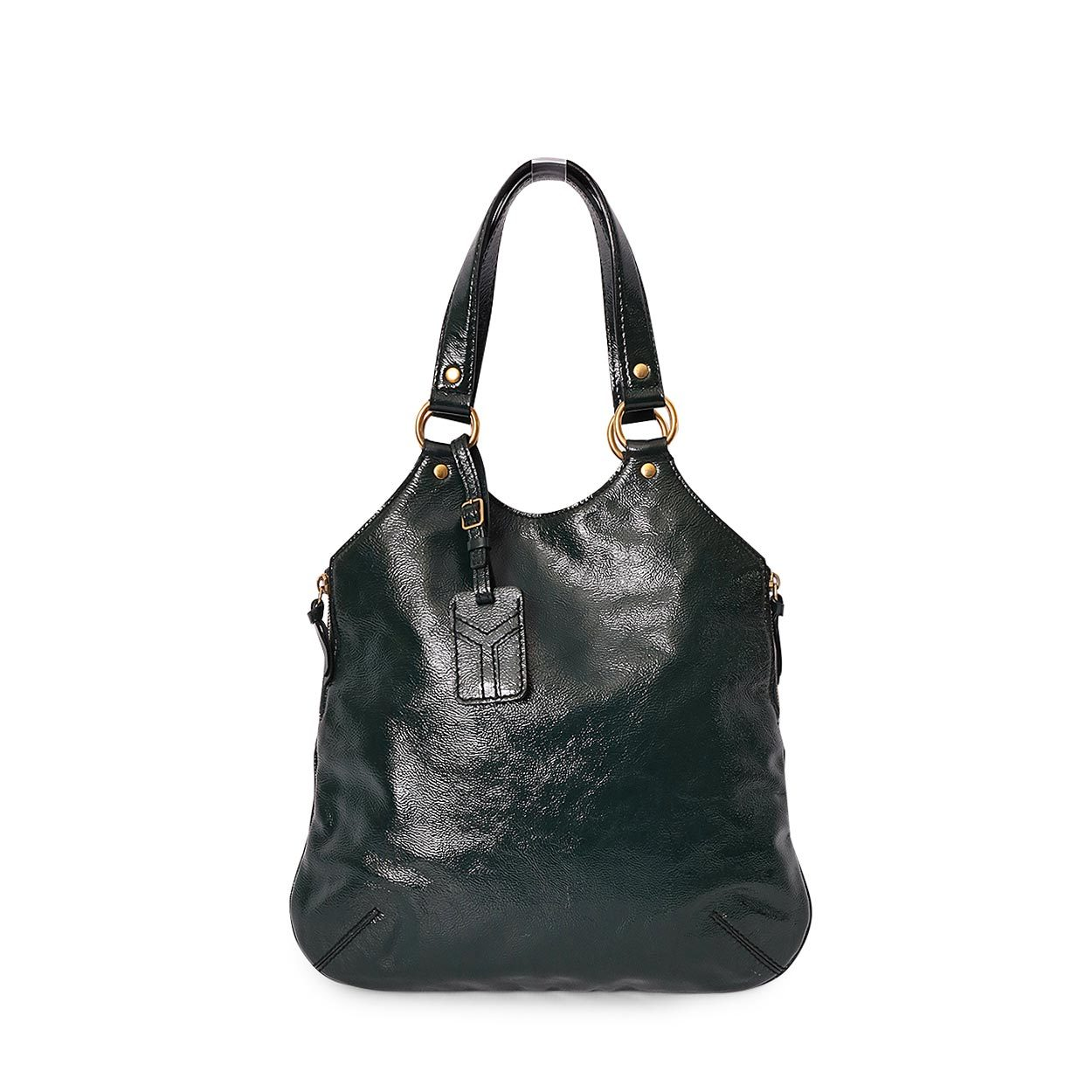 YVES SAINT LAURENT Vintage Patent Tribute Shoulder Bag Green