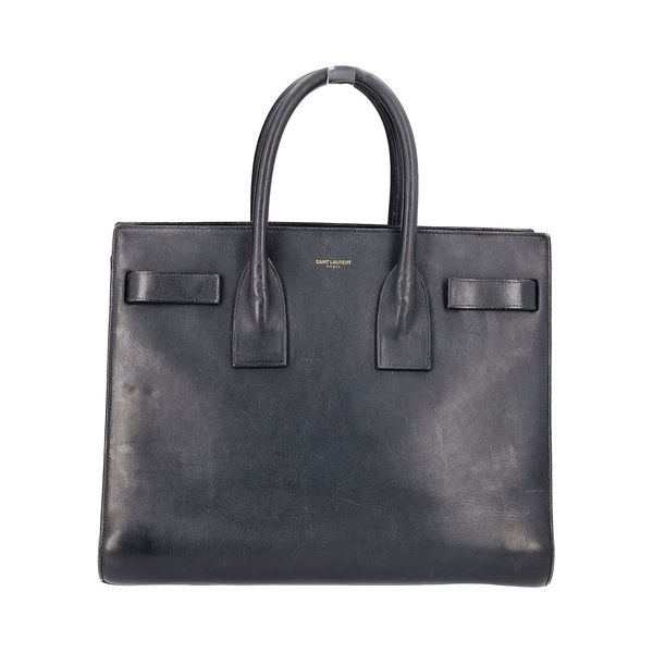 Leather Small Sac De Jour Tote Black
