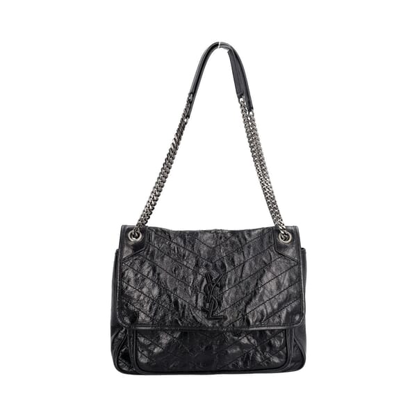 Vintage Leather Niki Chain Bag Medium Black
