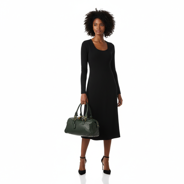 Vintage Leather Muse Bowler Bag Green