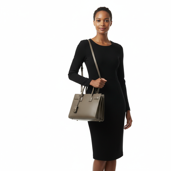 Leather Sac de Jour Tote Baby Sage Green