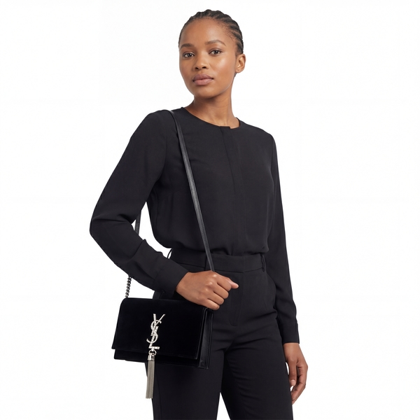 Velvet Kate Tassel Small Bag Black
