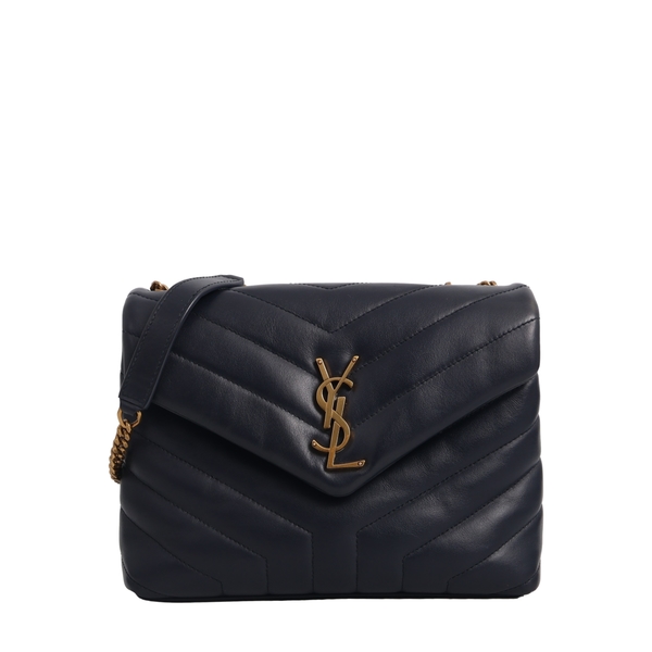Leather LouLou Puffer Small Shoulder Bag Blue