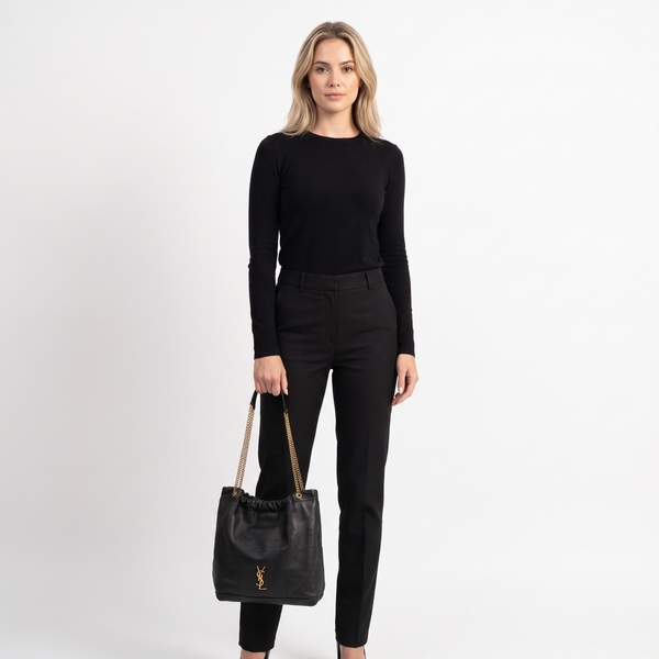 Leather Jamie Shoulder Bag Black
