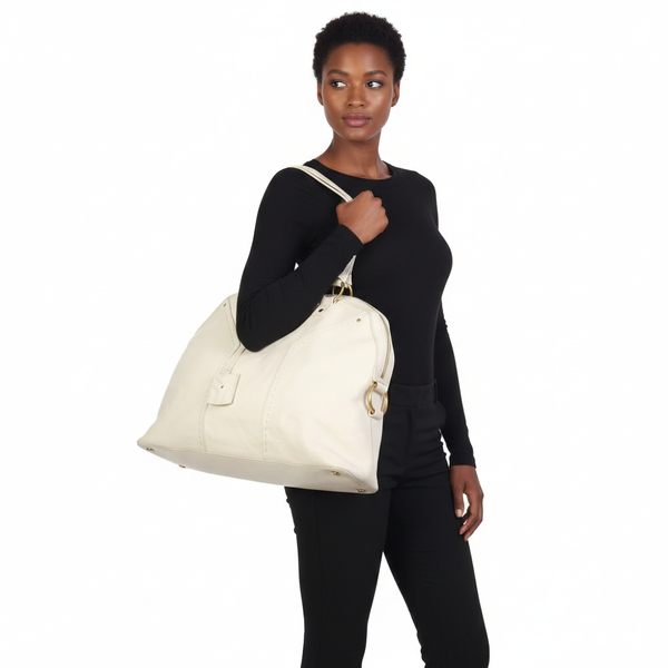 Ivory Leather Muse Top Handle Shoulder Bag