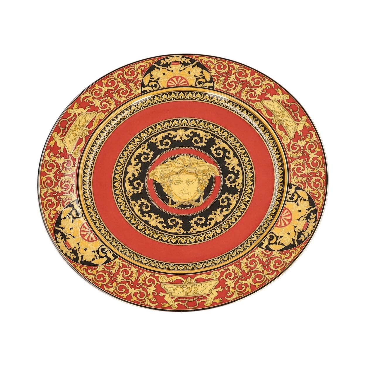 x ROSENTHAL Porcelain Medusa Plate Red/Gold