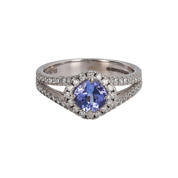 White Gold/Tanzanite Ribbon Ring