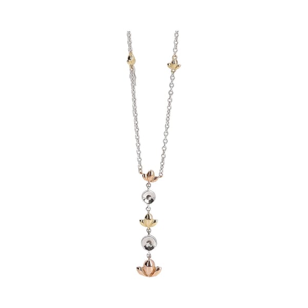 Gold Diamond Dancing Angel Necklace Tricolour