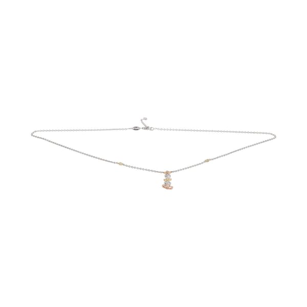 Gold Diamond Dancing Angel Necklace Tricolour