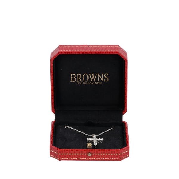 White Gold Diamond Cross Pendant