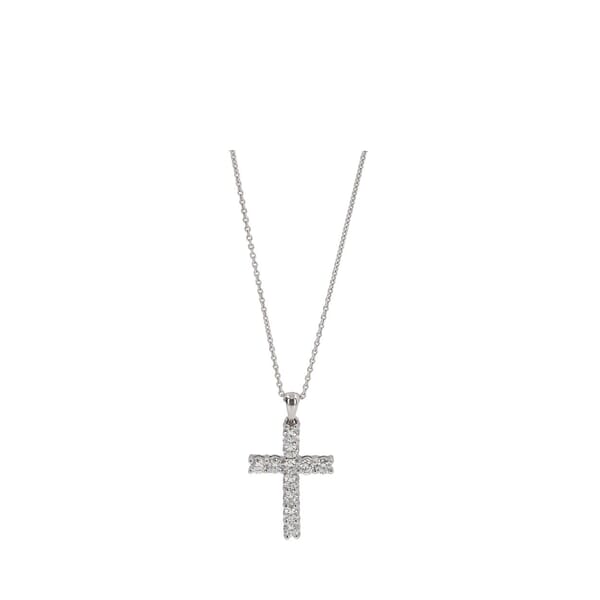 White Gold Diamond Cross Pendant