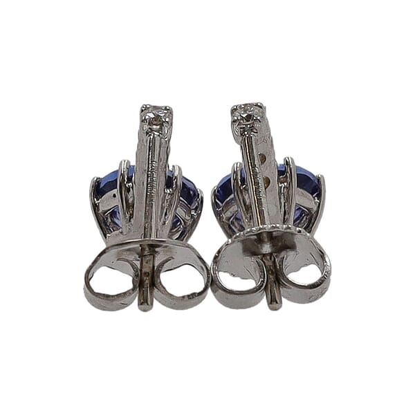 White Gold Diamond/Tanzanite Earrings