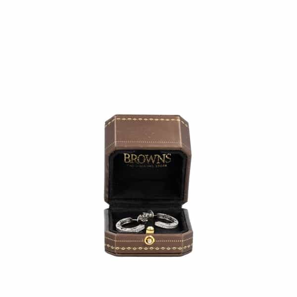 White Gold Vintage Diamond Hoop Earrings