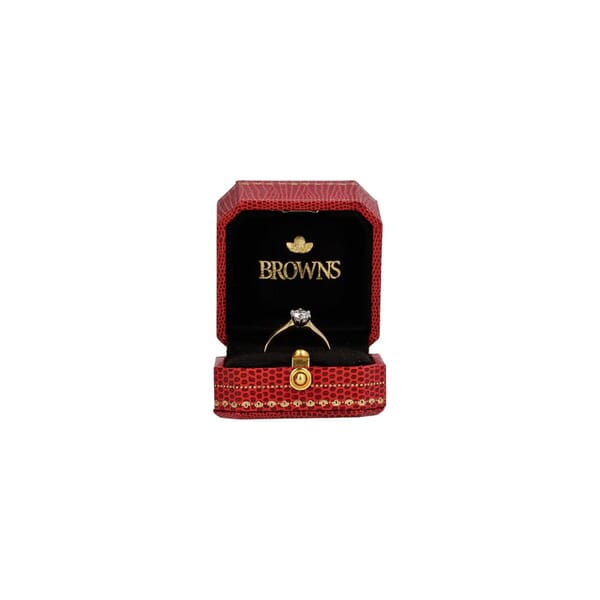 Gold Solitaire Diamond Protea Ring