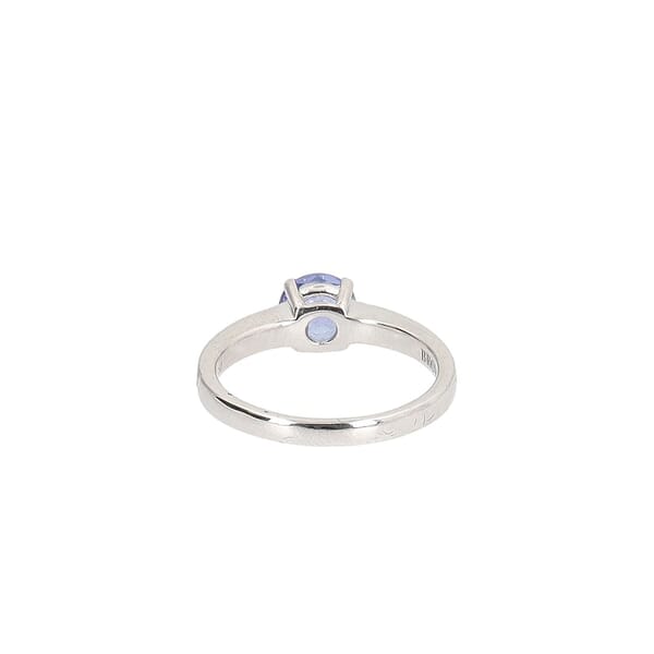 White Gold Tanzanite/Diamond Milgrain Ring