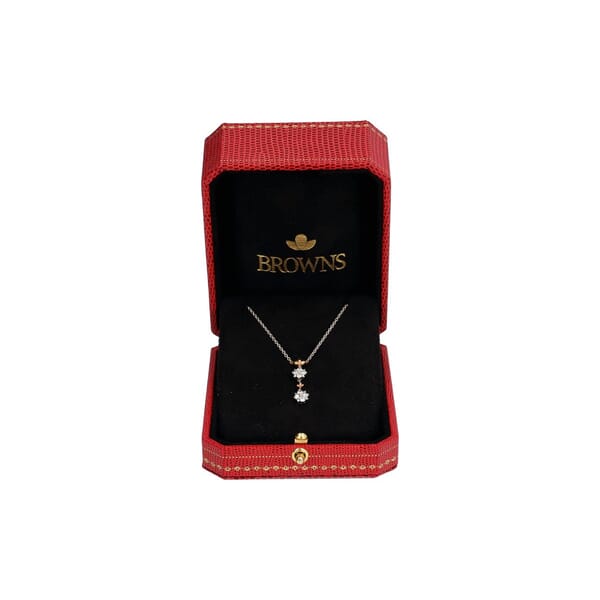 Two Tone Gold Diamond Blossom Angel Necklace