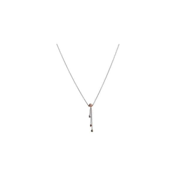 Tri-Colour Gold Guardian Angel Drop Necklace