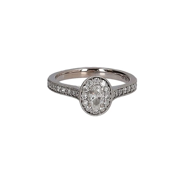 BROWNS White Gold Diamond Vintage Engagement Ring | Luxity