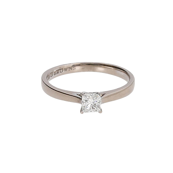 White Gold Princess Diamond Solitaire Ring
