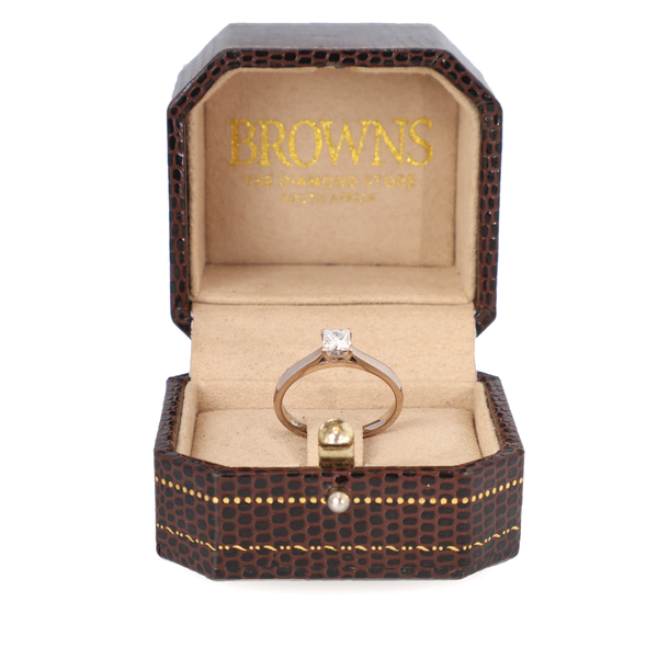 White Gold Princess Diamond Solitaire Ring