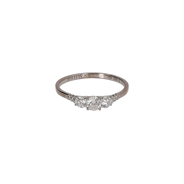 White Gold Diamond Protea Trilogy Engagement Ring