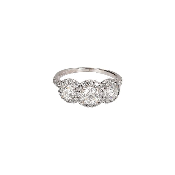 White Gold Diamond Trilogy Halo Ring