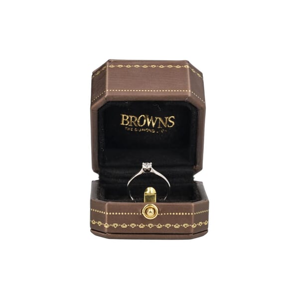 White Gold Diamond Protea Solitaire Ring